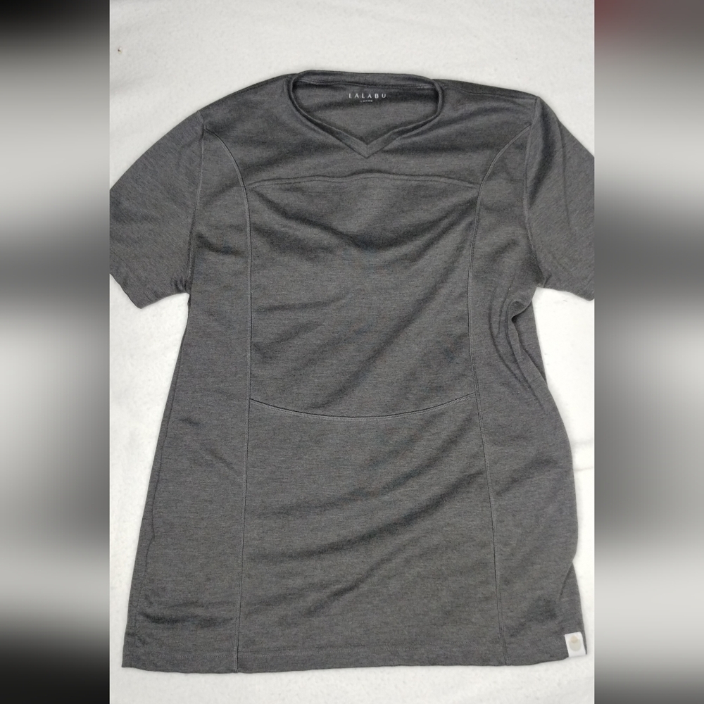 Lalabu Baby Soothing Dad Shirt Gray Short Sleeve Medium‎
